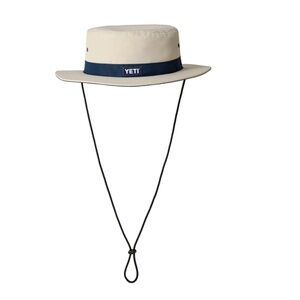 Never worn Yeti Hat boonie hat in tan with navy trim sz L